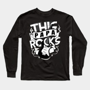 'This Papa Rocks' Cool Rock n Roll Father's Day Gift Long Sleeve T-Shirt